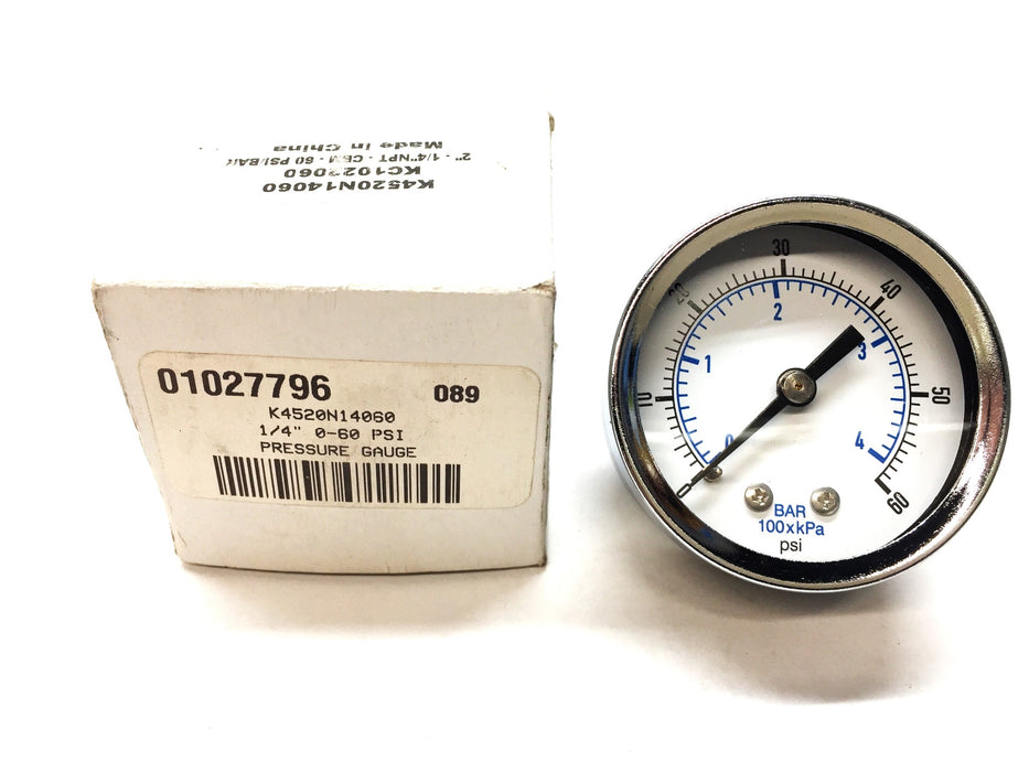 MSC 2"-1/4"NPT 60 PSI/Bar Pressure Gauge 01027796 (K4520N14060) NOS