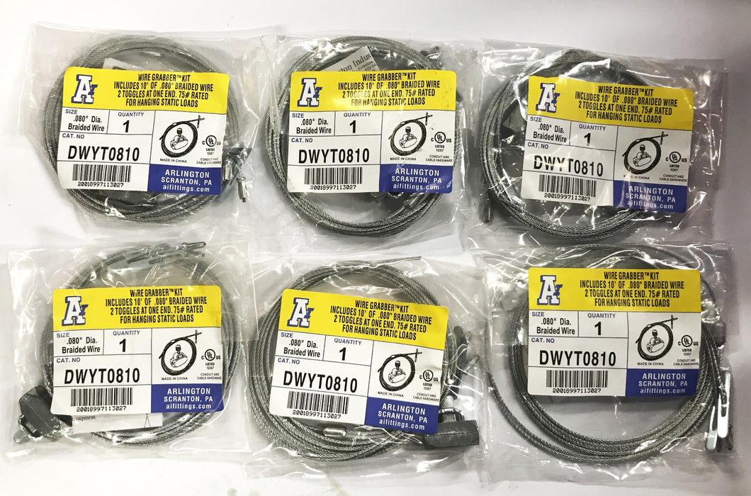 Arlington Wire Grabber Kit DWYT0810 [Lot of 6] NOS