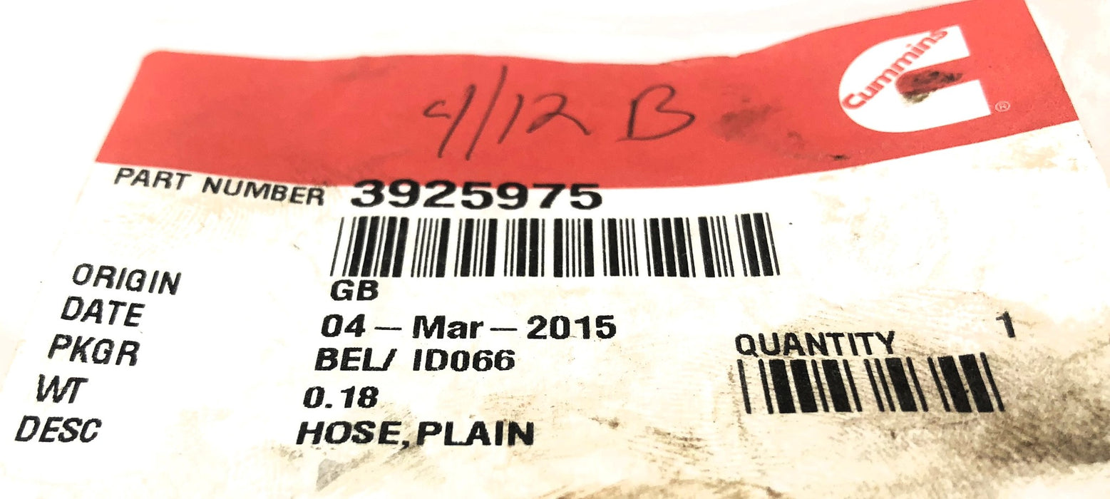 Cummins Plain Hose 3925975 NOS