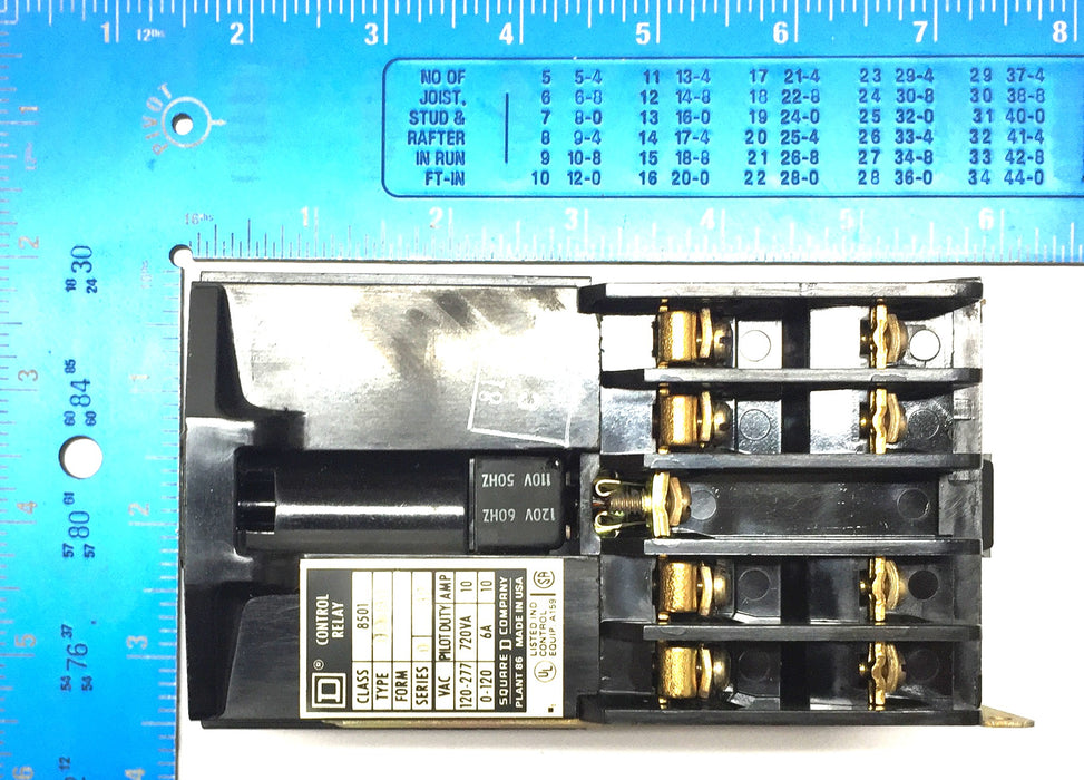 Square D 8-Contact GO-80 Rating 120-60/110-50 AC Control Relay 78281 (8501) NOS