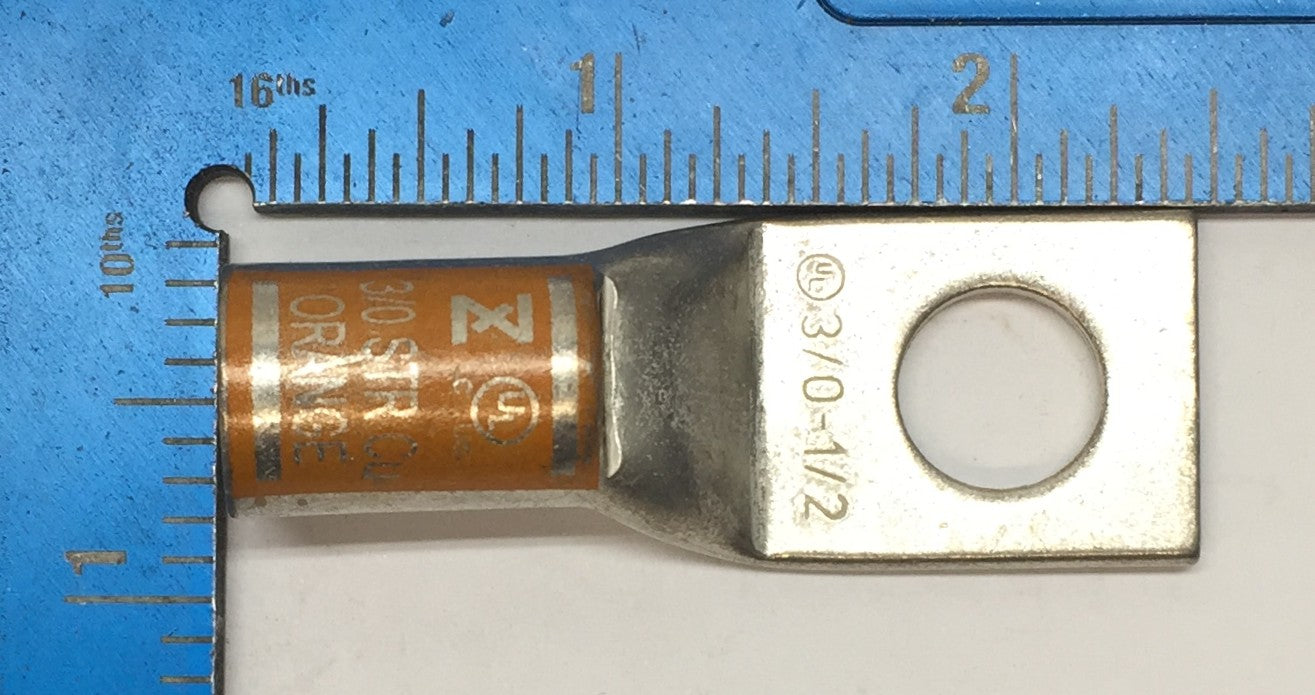 Ferrules Direct 3/0 AWG 1/2" 1-Hole Short Barrel Cable Lug SB3012 [Lot of 13]NOS