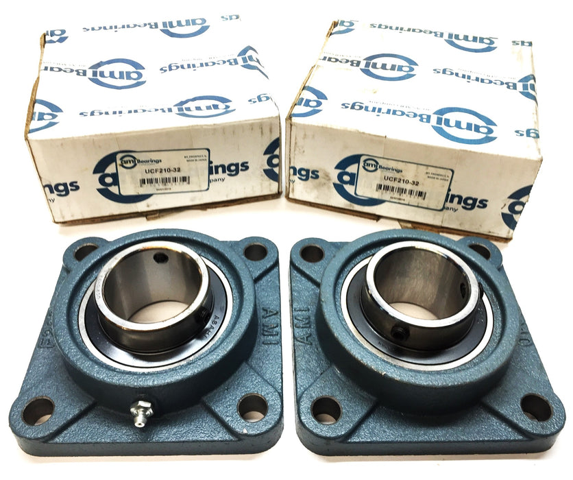 AMI Bearing 4-Bolt Flange Pillow Block Bearing UCF210-32 [Lot of 2] NOS