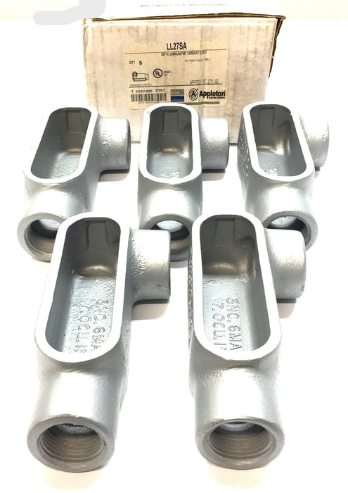 Appleton Electric 3/4" Aluminum FM7 Conduit Body LL27SA [Lot of 5] NOS