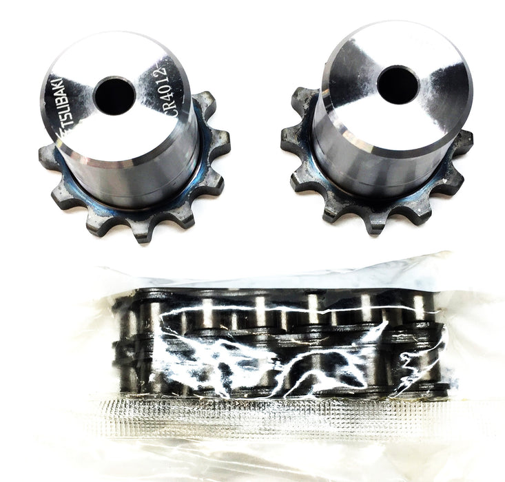 Tsubaki Roller Chain and Sprocket (2) Set CR4012 NOS