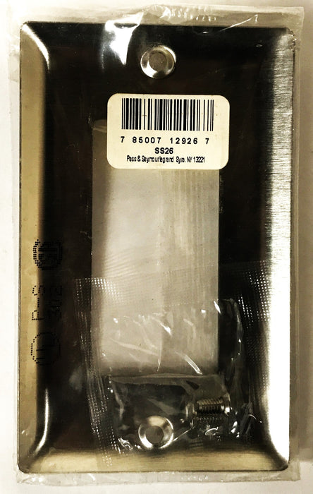 Pass & Seymour Stainless Steel 1-Gang 1-Switch Wall Plate SS26 [Lot of 7] NOS