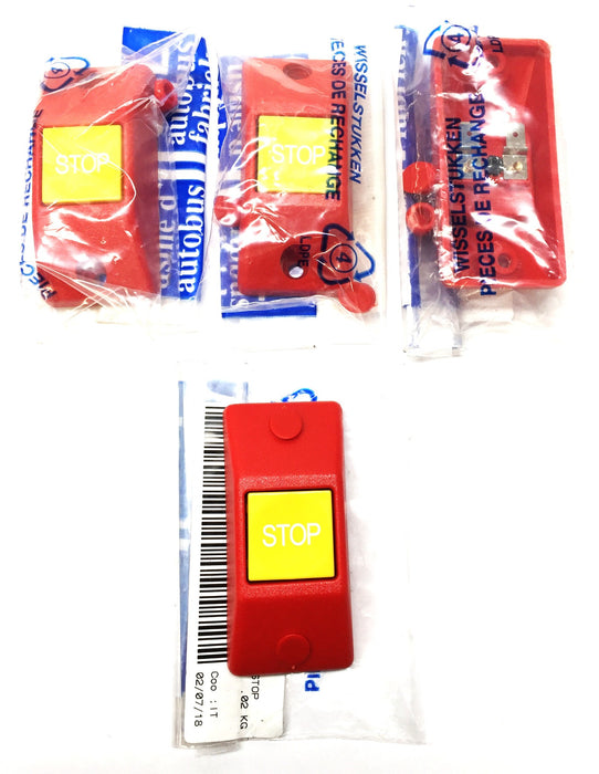 PRIMA Red/Yellow Surface Push Button for Van Hool Bus D-3972467 [Lot of 4] NOS