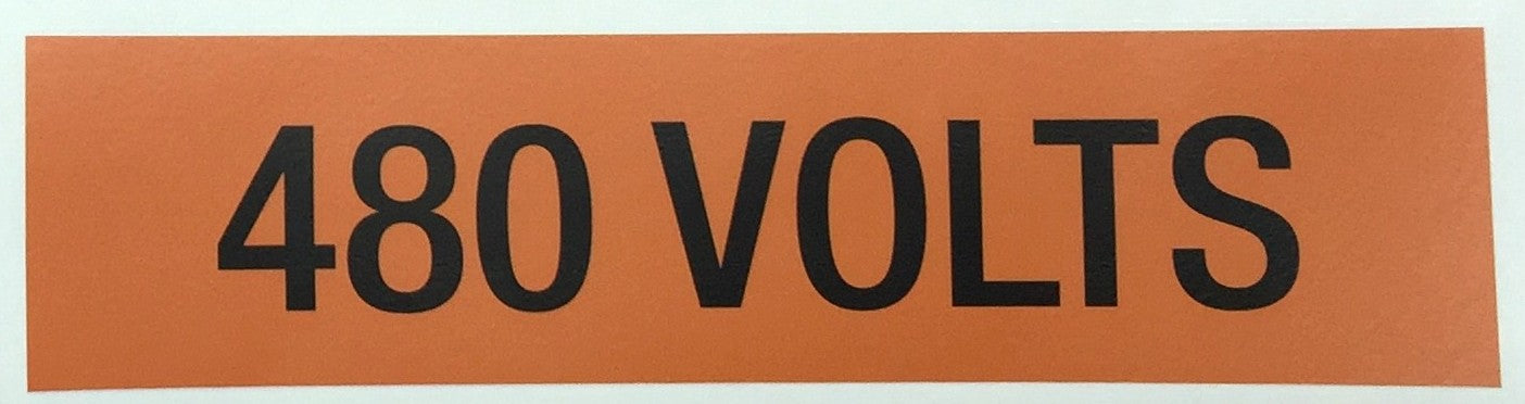 Pro-Tech Graphics Bla/Ora 9" x 2-1/4" 480 Volts Sticker [Lot of 10] P008798 NOS