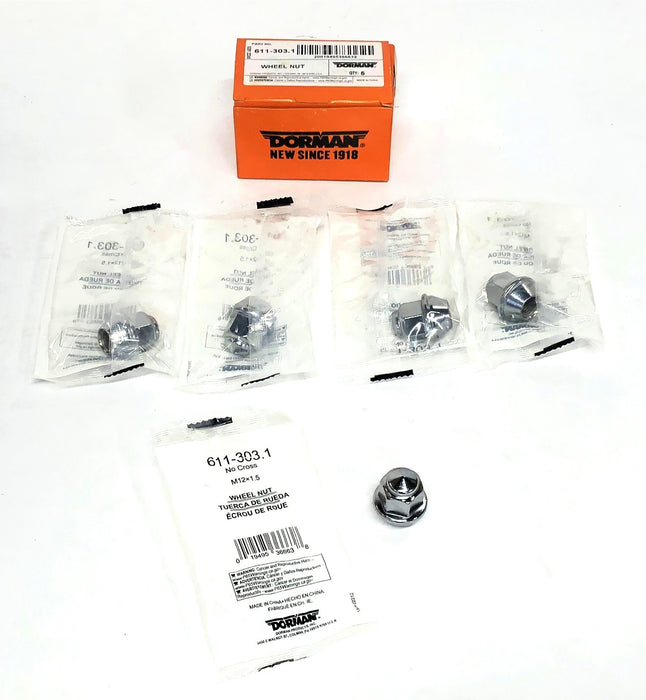 Dorman M12x1.5 No Cross Wheel Nut 611-303 [Lot of 5] NOS