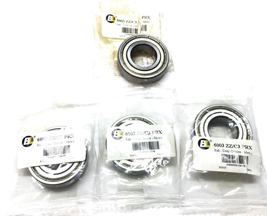 BL Single Row Ball Bearing 6003ZC3 (6003ZZC3PRX) [Lot of 4] NOS