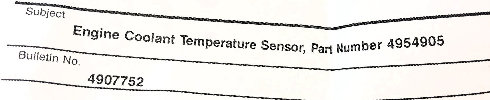 Cummins Coolant Temperature Sensor 4954905 NOS