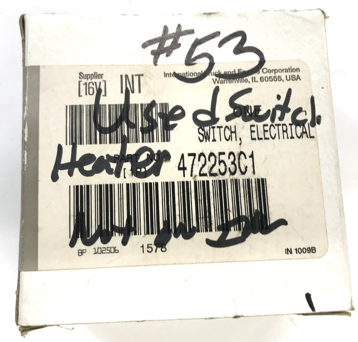 International Switch Single Gang Heater 472253C1 USED