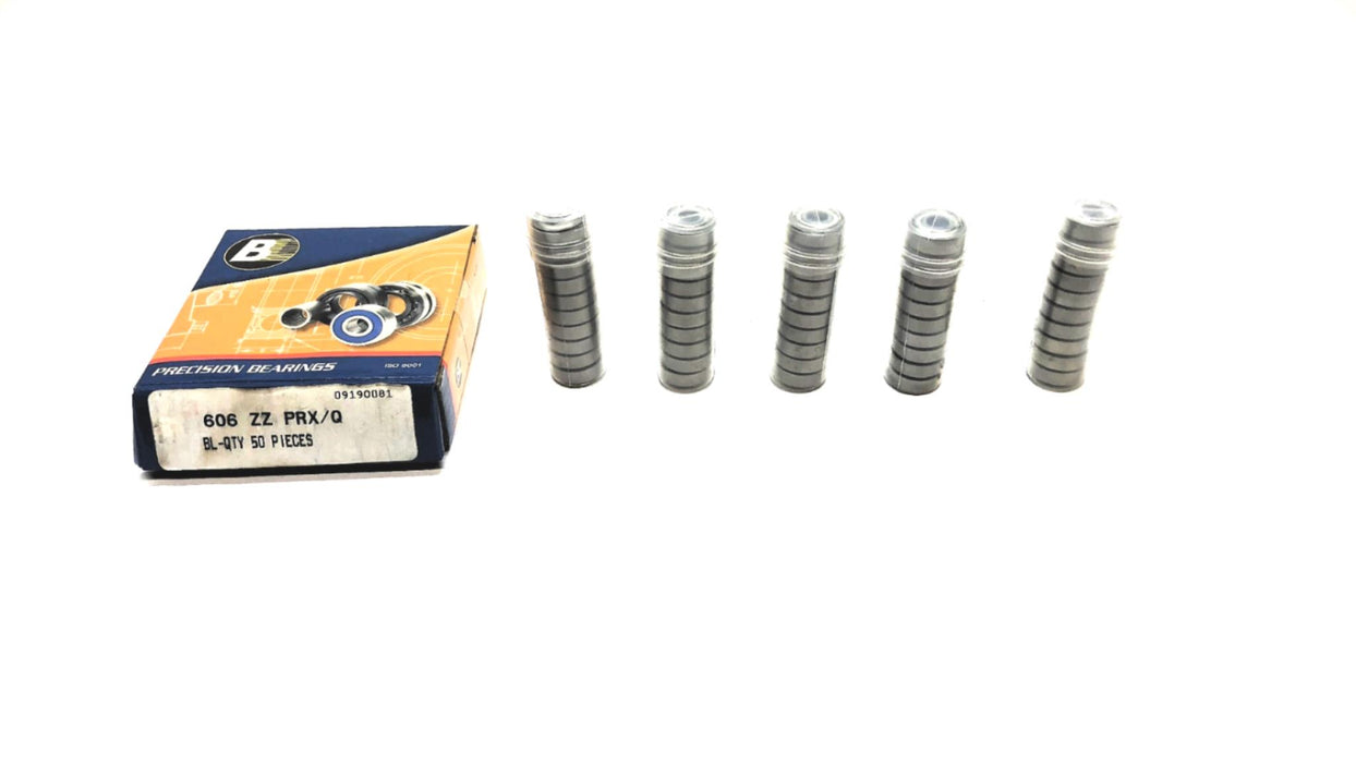 BL Pack of (50) Metal Shielded Ball Bearing 606ZZPRX/Q (606Z) NOS