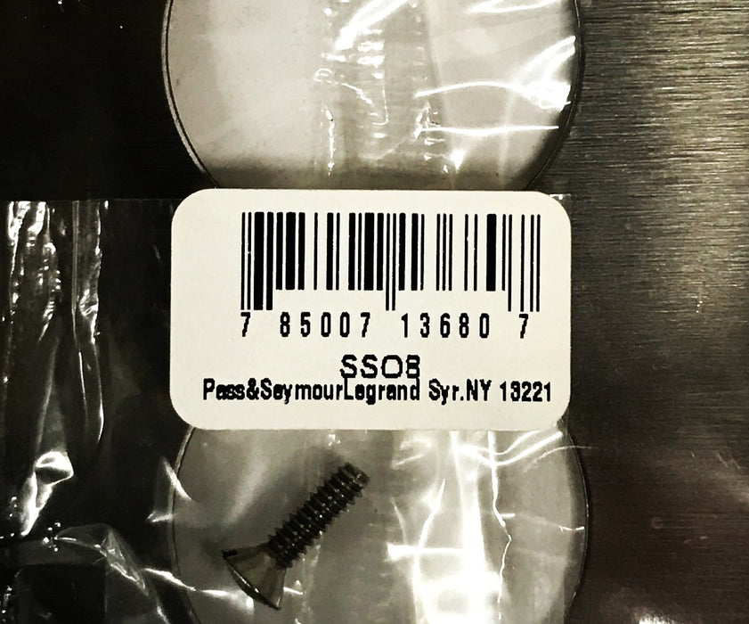 Pass & Seymour Stainless Steel 1-Gang 2-Hole Wall Plate SS08 [Lot of 6] NOS