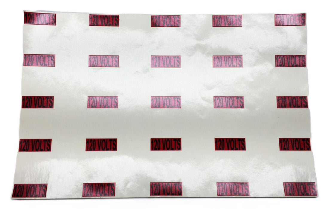 Unbranded Black/Red 1-1/4" x 1/2" 120 Volts Sticker [Lot of 25] NOS