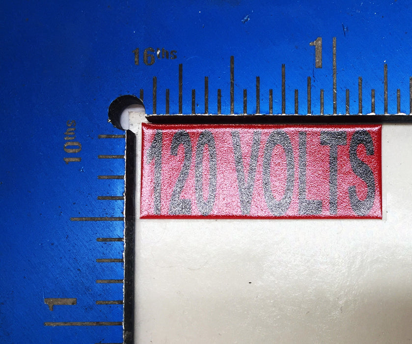 Unbranded Black/Red 1-1/4" x 1/2" 120 Volts Sticker [Lot of 25] NOS