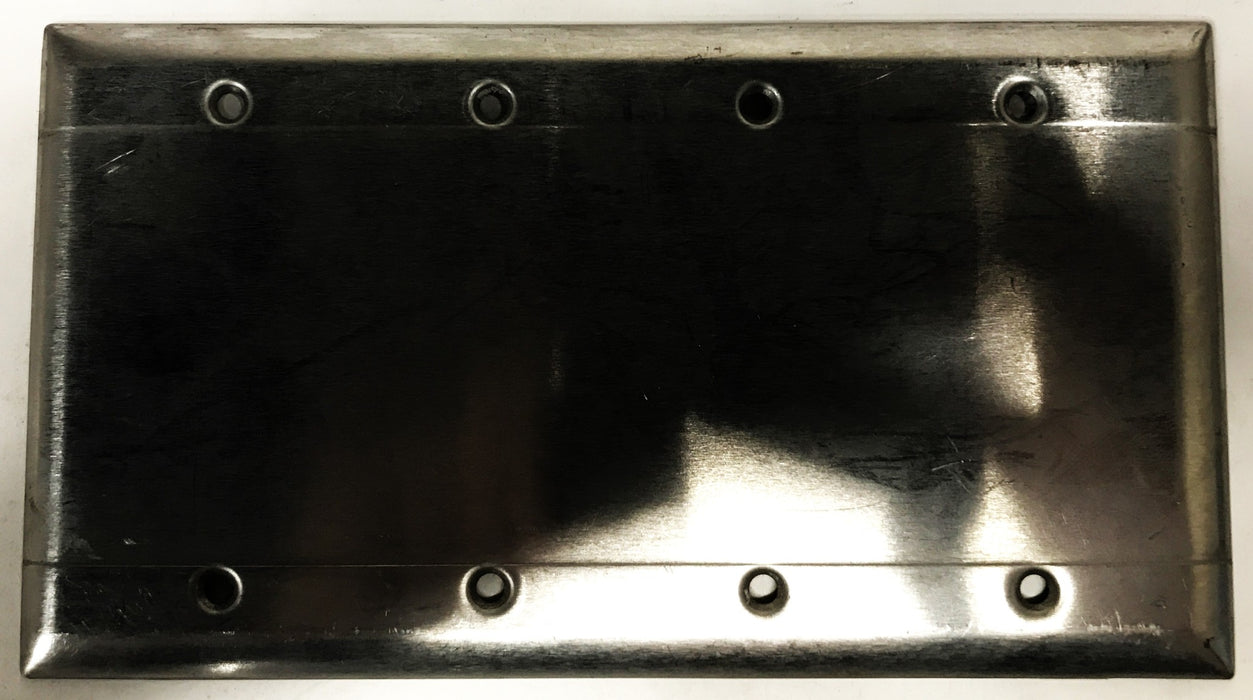 Legrand/Leviton Stainless Steel 4-Gang Blank Wall Plate [Lot of 5] NOS