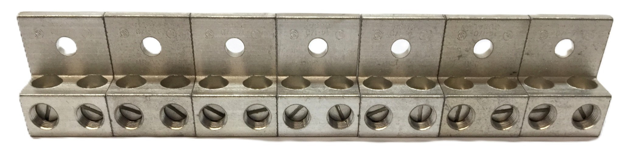 Burndy (2)14 STR 1/0 STR Stud:1/4" Terminal Block K2A25U (392028) [Lot of 7] NOS