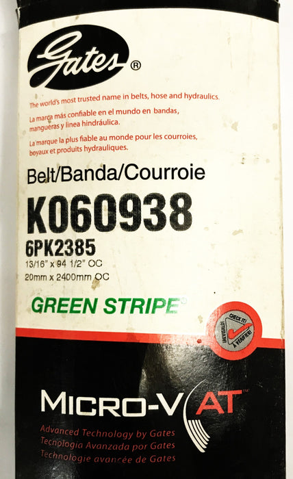 Gates Serpentine Micro-V Belt K060938 NOS