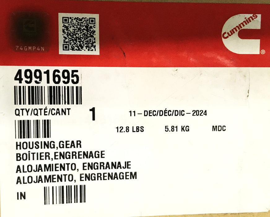 Cummins OEM Gear Housing 4991695 NOS