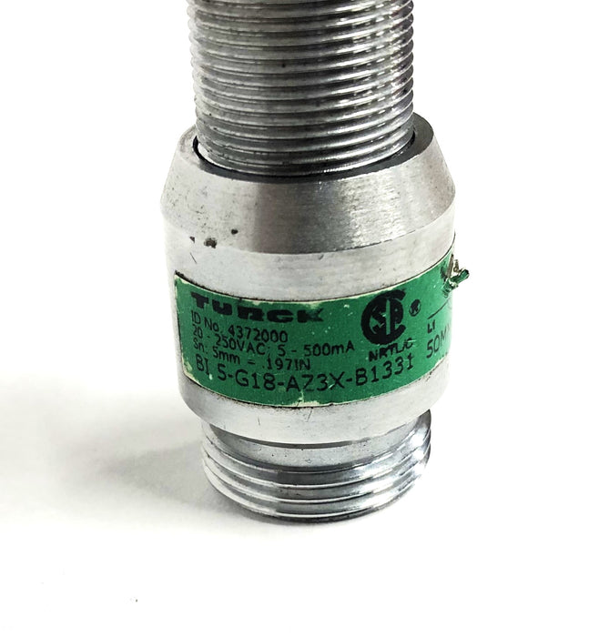 Turck 20-250VAC 5-500mA Sn: 5mm-.197IN 50MM Sensor BI 5-G18-AZ3X-B1331 USED