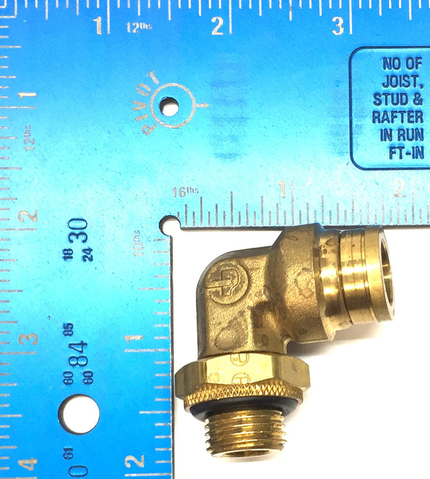 Parker 1/2"OD Quick Connect x M16-1.5 Brass 90-Degree Elbow [Lot of 3] NOS