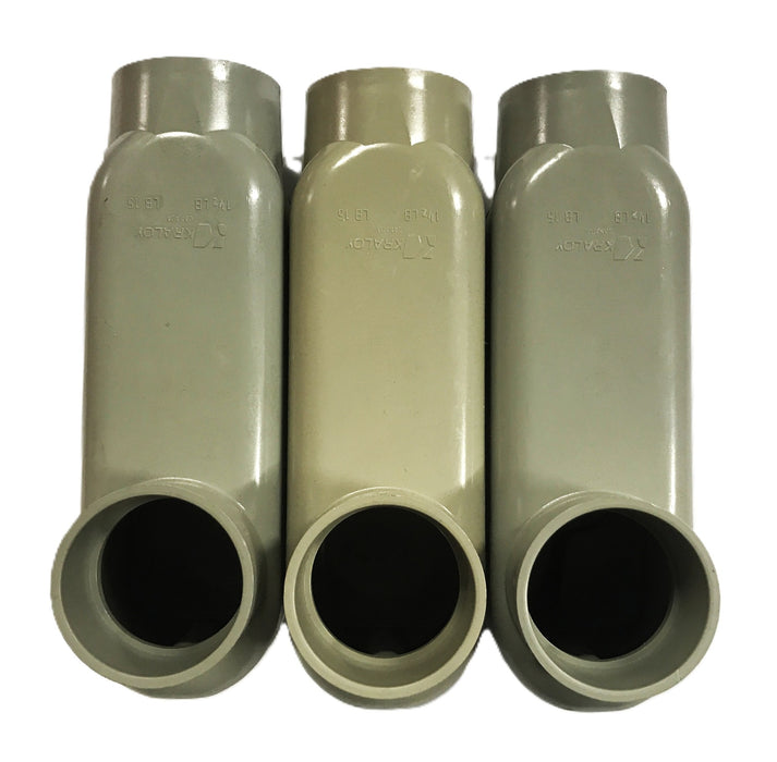 Kraloy PVC 1-1/2 inch Conduit Body with Cover [Lot of 3] NOS