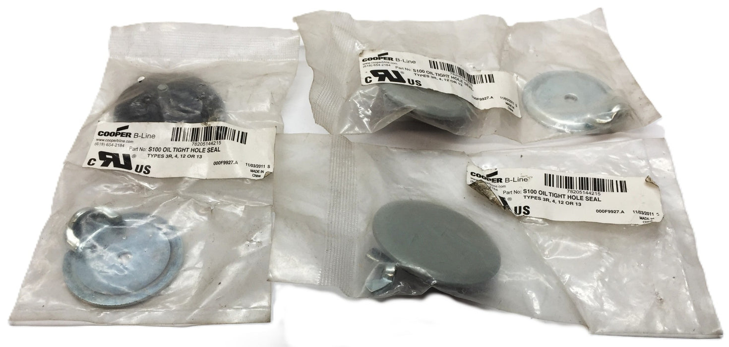 Cooper B-Line S100 Oil Tight Hole Seal Types 3R, 4, 12 or 13 [Lot of 3] NOS