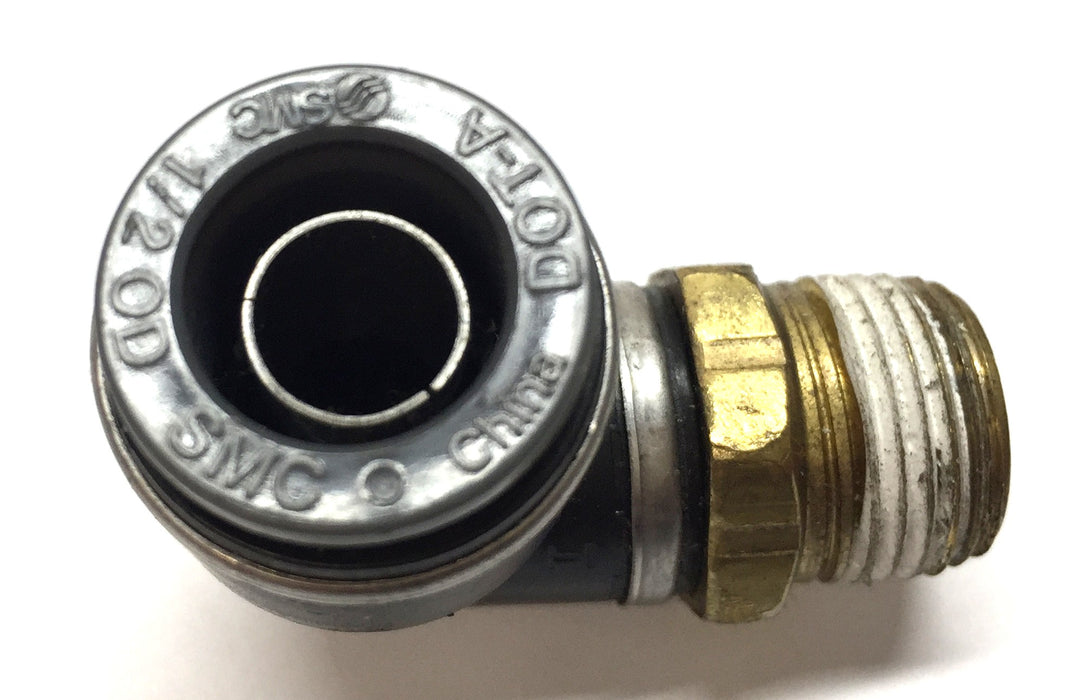 SMC 1/2"OD x 3/4"-10 NPT 90-Degree Male Elbow Connector Fitting [Lot of 5] NOS