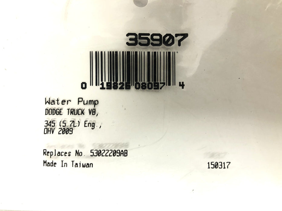 Fel-Pro Water Pump Gasket 35907 [Lot of 2] NOS