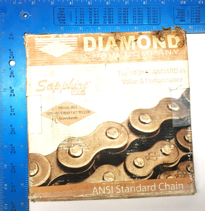 Diamond Chain Co. 10' (3.05M) Sapphire ANSI Standard Chain RSC-50-1-R-3.05M NOS