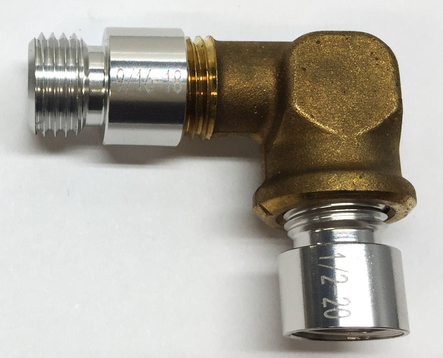 Parker 9/16"-18(M) x 1/2"-20(F) Brass Elbow [Lot of 5] NOS