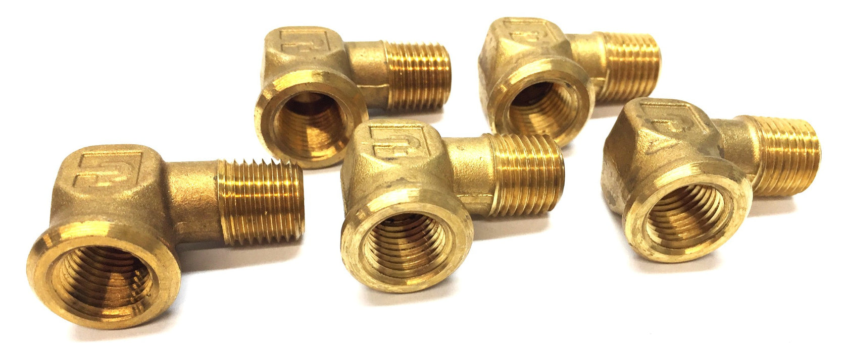 Parker 9/16"-18(M) x 1/2"-20(F) Brass Elbow [Lot of 5] NOS