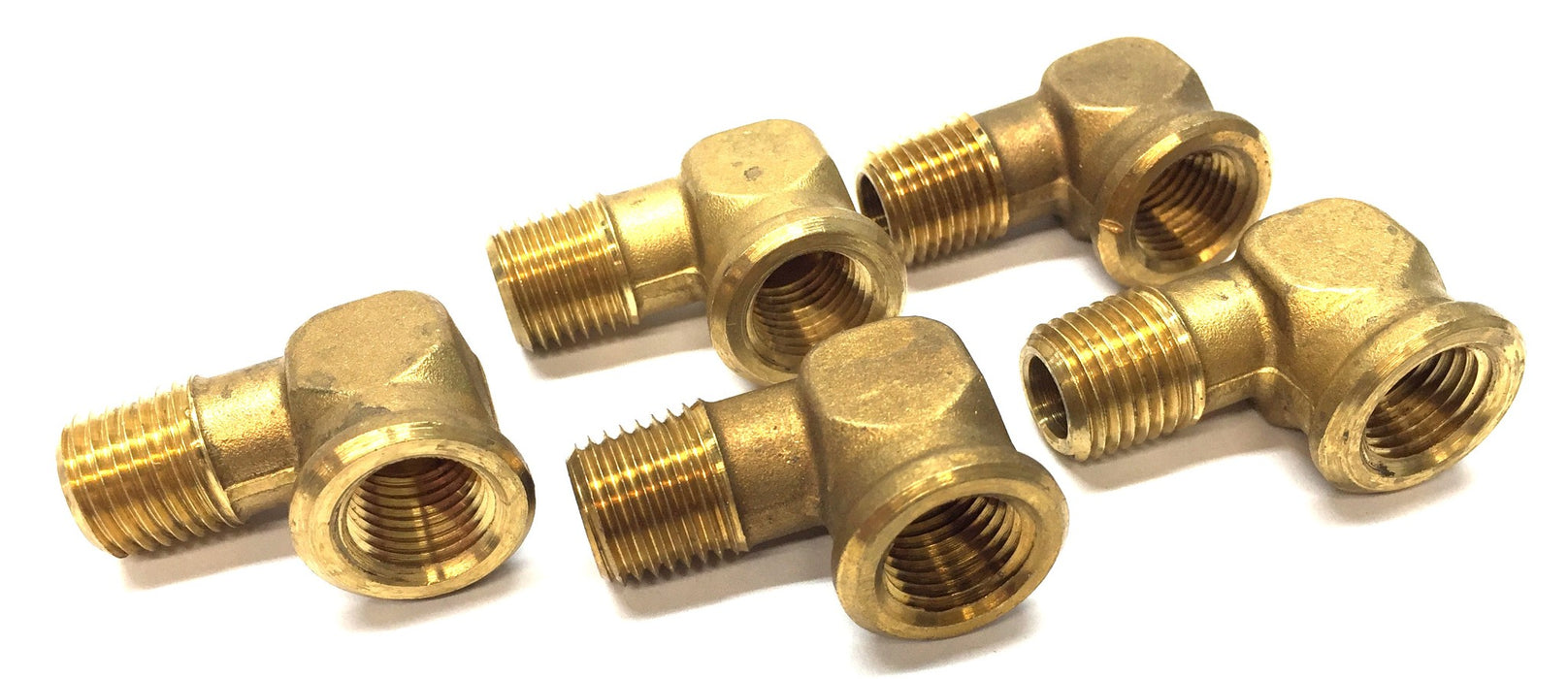 Parker 9/16"-18(M) x 1/2"-20(F) Brass Elbow [Lot of 5] NOS