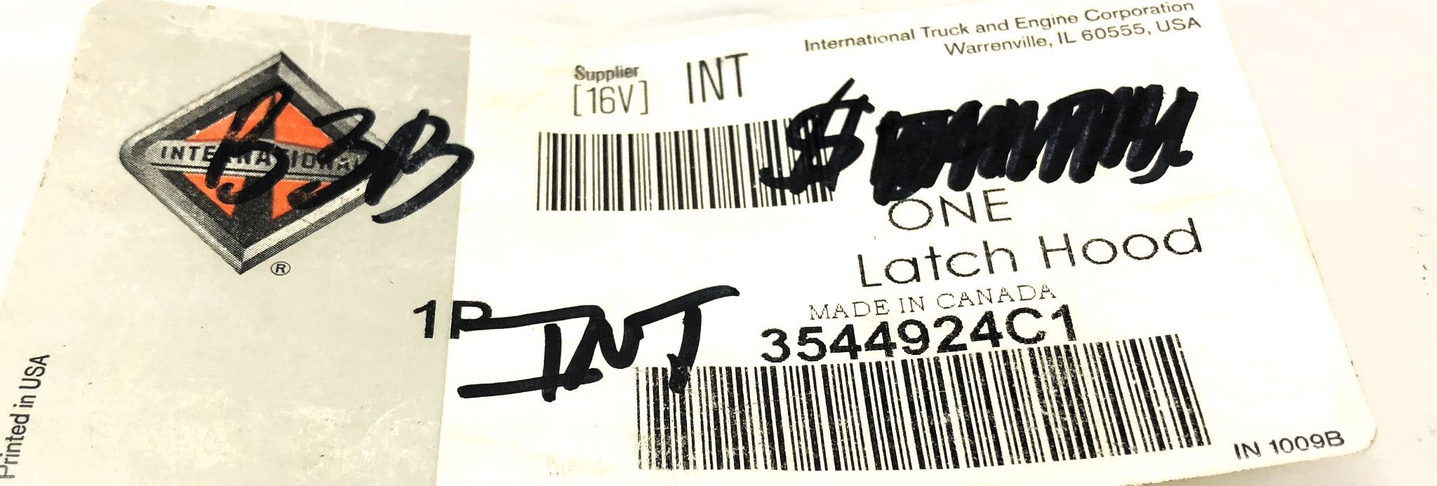 International Hood Latch (Made in Canada) 3544924C1 NOS