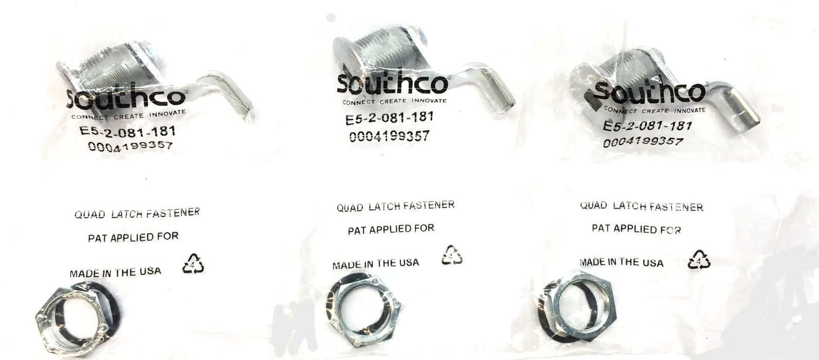Southco Quad Latch Fastener E5-2-081-181 (0004199357) [Lot of 3] NOS