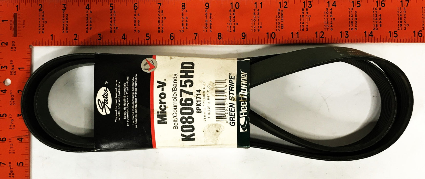Gates FleetRunner Micro-V Serpentine Belt K080675HD NOS