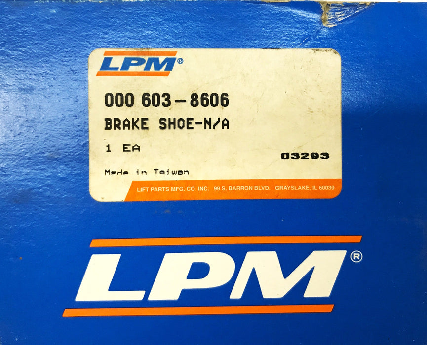LPM Forklift Brake NA Shoe 603-8606 [Lot of 2] NOS