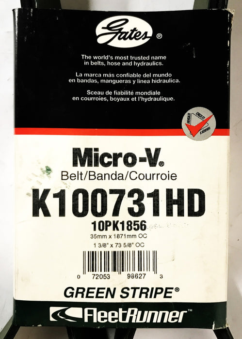 Gates FleetRunner Micro-V Serpentine Belt K100731HD NOS