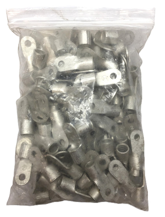 Unbranded 2G Non-Insulated 1/4" Connector [Lot of 100] RING-2-1/4-NINS(38-6) NOS