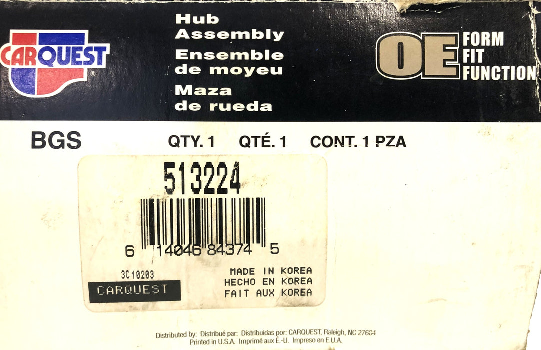 CarQuest Front Wheel Hub Bearing Assembly 513224 NOS