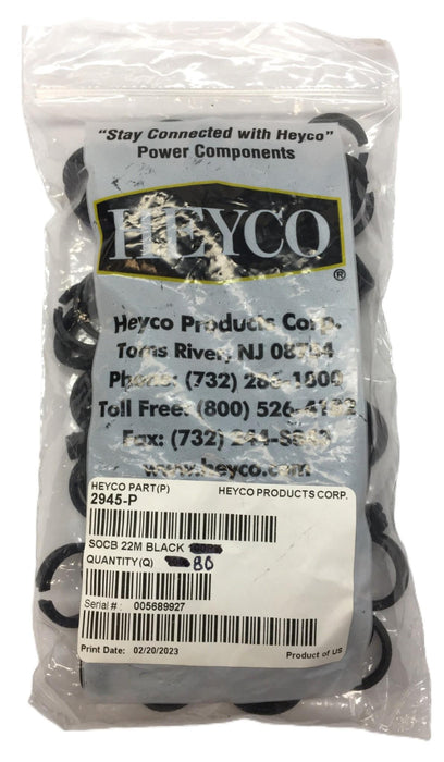 Heyco 22MM Black SOCB Snap Bushing 2945-P [Lot of 80] NOS