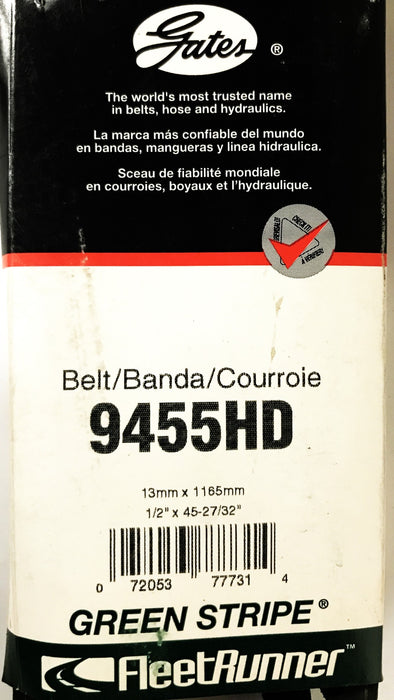 Gates FleetRunner Heavy Duty V-Belt 9455HD [Lot of 2] NOS