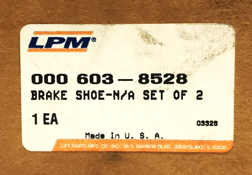 LPM Forklift Brake Shoe Set 603-8528 NOS