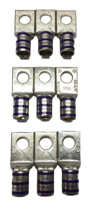 Thomas & Betts 200N 4/0 CU 54 Purple Terminal Cable Connector [Lot of 9] NOS
