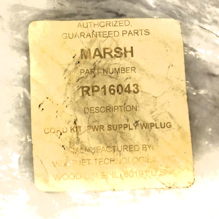 Marsh Cord Kit Power Supply With Plug RP16043 NOS