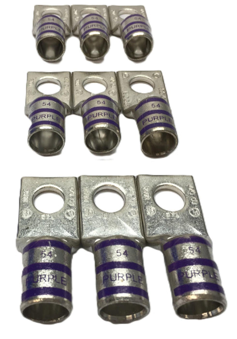 Thomas & Betts 200N 4/0 CU 54 Purple Terminal Cable Connector [Lot of 9] NOS