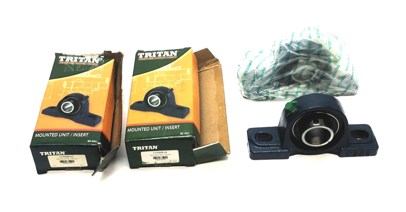 Tritan Pillow Block Mounted Bearing UCP205-16 [Lot of 2] NOS