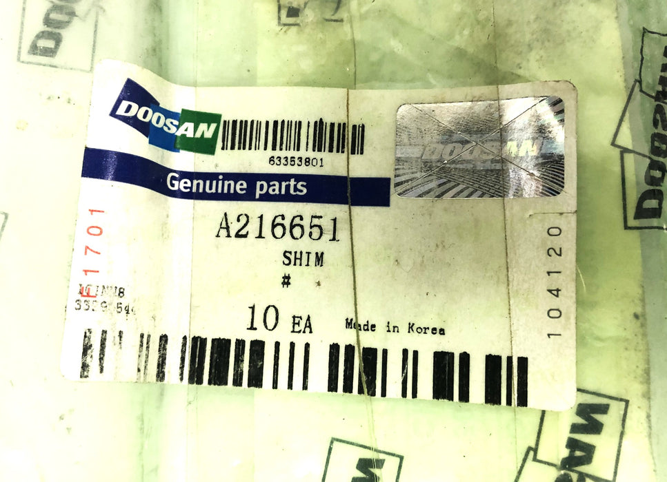 Doosan 6 Piece Set Shim A216651 NOS
