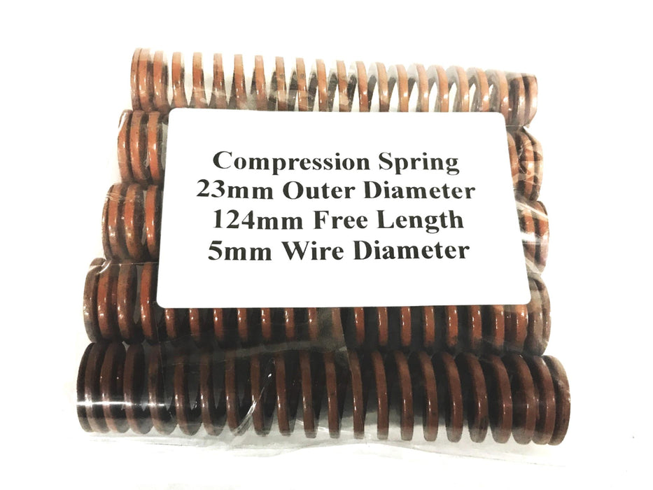 Unbranded Brown 23mm x 124mm Compression Spring [Lot of 5] NOS