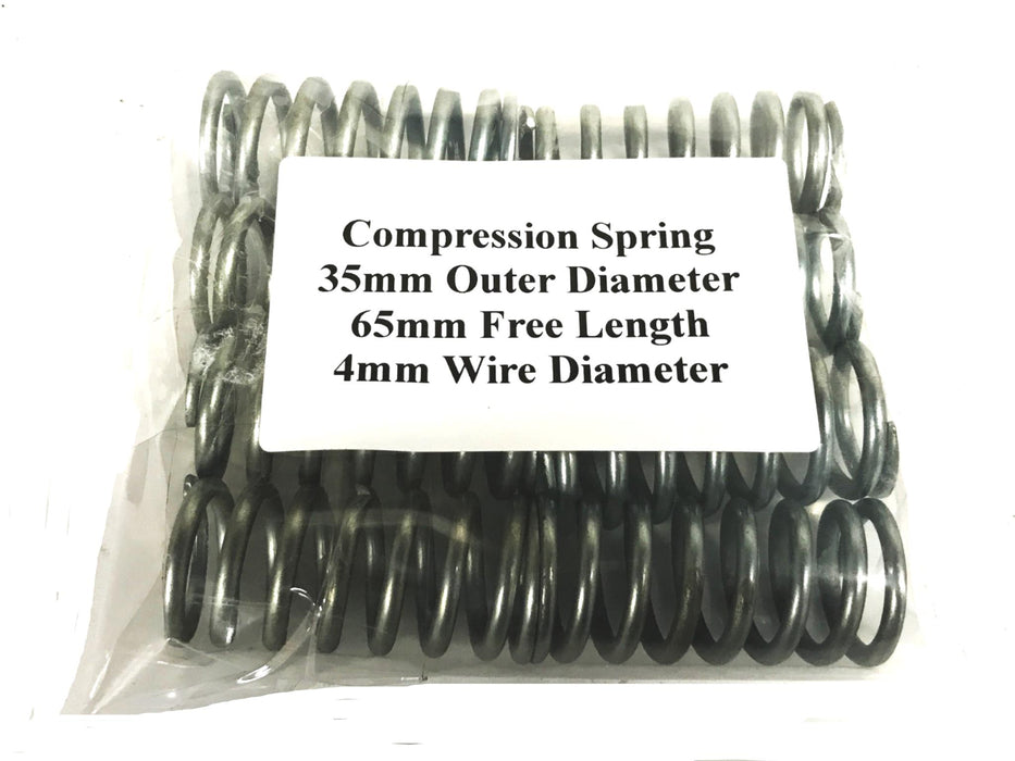 Unbranded Zinc-Plated 35mm x 65mm Compression Spring [Lot of 8] NOS